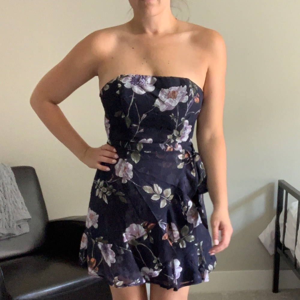Strapless wrap dress